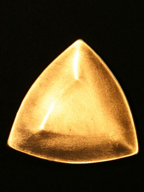 Dreieckteller 13 cm gold Keramik
