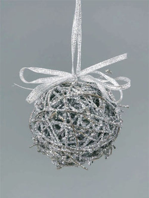 Deko Ball 9cm Durchmesser silber