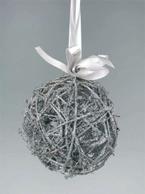 Deko Ball 17cm Durchmesser silber