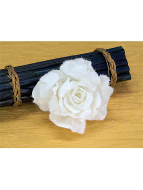 Rose mit Clip 10cm Durchmesser wei� frozen