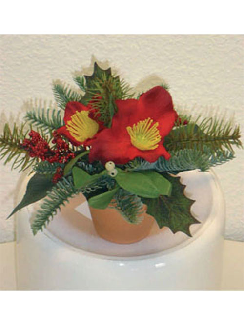 Christrose Bouquet 16cm H�he rot getopft